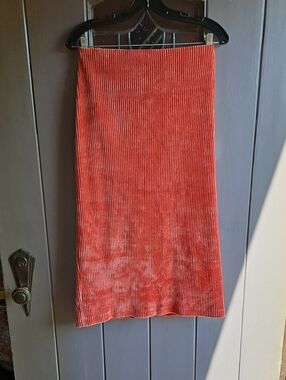 Anthropologie Ribbed Knit Midi Skirt - Burnt Orange XL